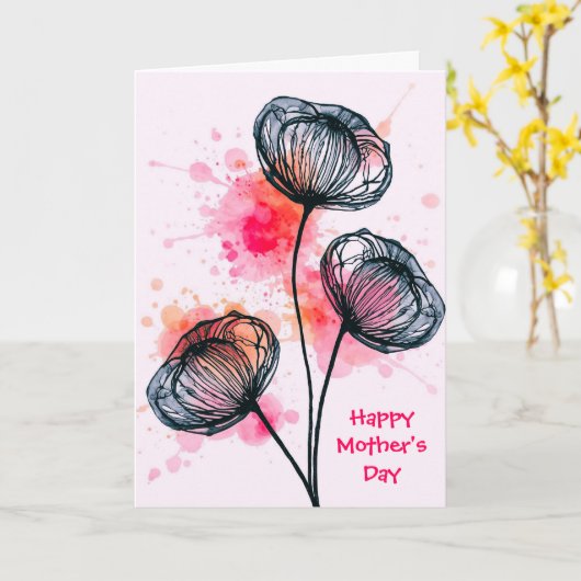 Moderne botanische Illustration Karte (Gelbe Blume)
