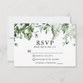 Moderne botanische Ivy Ferns Sage Green Wedding RSVP Karte (Vorderseite)
