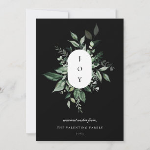 Moderne botanische Joliday Card Schwarz Feiertagskarte