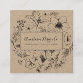 Moderne botanische Kraft und schwarze Schrift Quadratische Visitenkarte (Vorderseite)