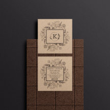 Moderne botanische Kraftpapier-Visitenkarte