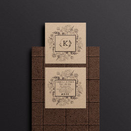 Moderne botanische Kraftpapier-Visitenkarte Quadratische Visitenkarte