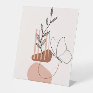 Moderne Botanische Kunst Druck, Sockelschild