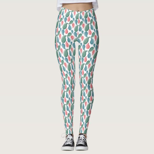 Moderne botanische Kunst Leggings (Vorderseite)