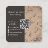 Moderne Botanische Kunsthandwerkskarte Quadratische Visitenkarte (Rückseite)