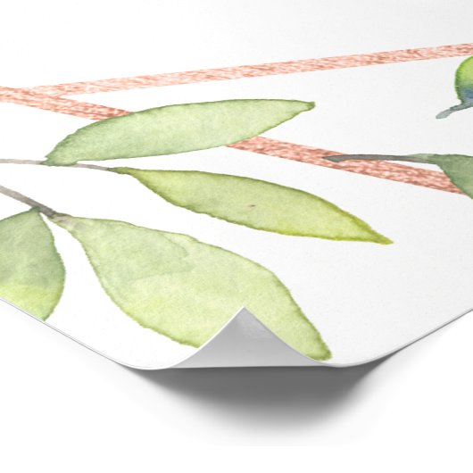 Moderne botanische Kupfer-Seekarte Poster (Ecke)