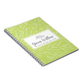 Moderne botanische Leaf Branches Grüne Minimalisti Notizblock (Rechte Seite)