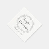 Moderne Botanische Leaf-Kranz-Hochzeit Serviette (Ecke)