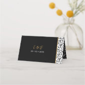 Moderne botanische Leaf-Muster-Grenze Platzkarte (Rückseite)