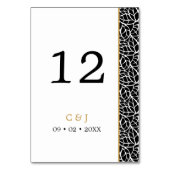 Moderne botanische Leaf-Muster-Grenze Tischnummer (Rückseite)