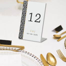 Moderne botanische Leaf-Muster-Tischnummer Sockelschild