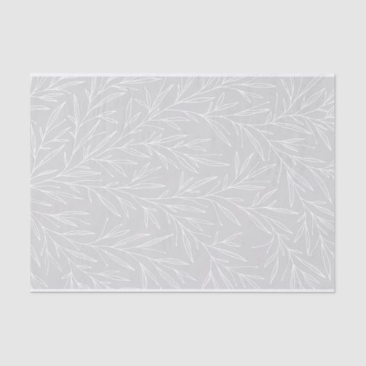 Moderne Botanische Leaf-Silberhochzeit Seidenpapier (Vorderseite)