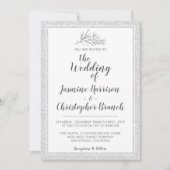 Moderne botanische Leaf Silver Wedding Einladung (Vorderseite)