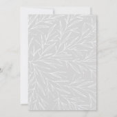Moderne botanische Leaf Silver Wedding Einladung (Rückseite)