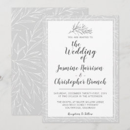 Moderne botanische Leaf Silver Wedding Einladung