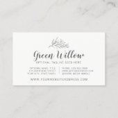 Moderne botanische Leaf-Zweige Grün Minimalistisch Visitenkarte (Rückseite)