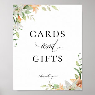 Moderne botanische Lily Cards Schild