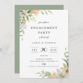 Moderne botanische Lily Floral Engagement Party Einladung