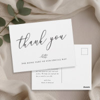 Moderne Botanische Linie Art Wedding Vielen Dank