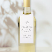 Moderne botanische Linie Kunst Gastgeschenk Hochze Flaschenanhänger