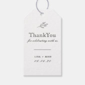 Moderne botanische Linie Kunst Gastgeschenk Hochze Geschenkanhänger (Vorderseite)