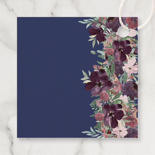 Moderne Botanische Marine Rose Gold Hochzeit Viele Geschenkanhänger (Rückseite)