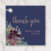 Moderne Botanische Marine Rose Gold Hochzeit Viele Geschenkanhänger (Vorderseite)