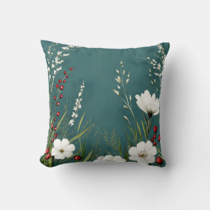 Moderne botanische minimalistische dezente Blumenm Kissen
