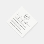 Moderne Botanische Monogramm-Fun-Facts-Hochzeit Serviette (Ecke)