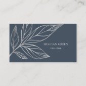 Moderne Botanische Navy Blue Business Card Visitenkarte (Vorderseite)