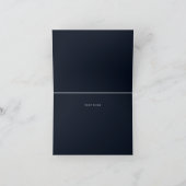 Moderne Botanische Navy Hochzeit Dankeschön Karte (Innenseite)