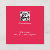 Moderne botanische Ohrring-Anzeige Quadratische Visitenkarte (Rückseite)