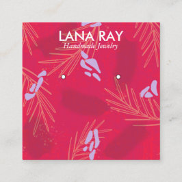 Moderne botanische Ohrring-Anzeige Quadratische Visitenkarte