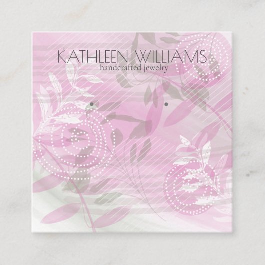 Moderne botanische Ohrring-Grafikkarte Quadratische Visitenkarte (Vorderseite)