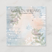 Moderne botanische Ohrring-Grafikkarte Quadratische Visitenkarte (Vorderseite)