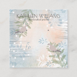 Moderne botanische Ohrring-Grafikkarte Quadratische Visitenkarte