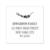 Moderne botanische Olivenzweige Blätter selbsttäti Permastempel (Design)