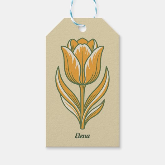 Moderne botanische Ostergrüße Geschenkanhänger (Vorderseite)