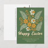 Moderne botanische Ostergrüße Postkarte (Vorne/Hinten)