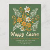 Moderne botanische Ostergrüße Postkarte (Vorderseite)