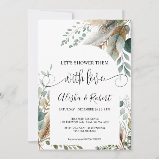 Moderne botanische Paare - Einladung (Vorderseite)