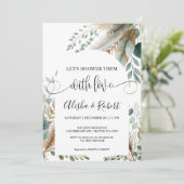 Moderne botanische Paare - Einladung (Stehend Vorderseite)