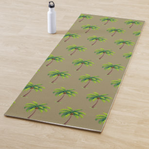 Moderne botanische Palmen im Sommer auf Lucky Beig Yogamatte