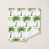 Moderne botanische Palmen im Sommer auf Weiß Badhandtuch Set (Waschlappen)