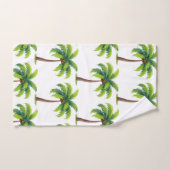 Moderne botanische Palmen im Sommer auf Weiß Badhandtuch Set (Handtuch)