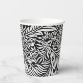 Moderne botanische Papiersorten aus Schwarz und Gr Pappbecher (Rückseite)