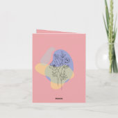 Moderne botanische Pastelinie Art Muttertag Karte (Rückseite)