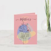 Moderne botanische Pastelinie Art Muttertag Karte (Vorderseite)