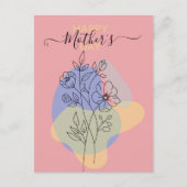 Moderne botanische Pastelinie Art Muttertag Postkarte (Vorderseite)
