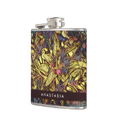 Moderne botanische Personalisierte Hüftflasche Flachmann (Links)